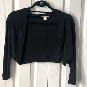White House black market black satin shrug (elbow length)